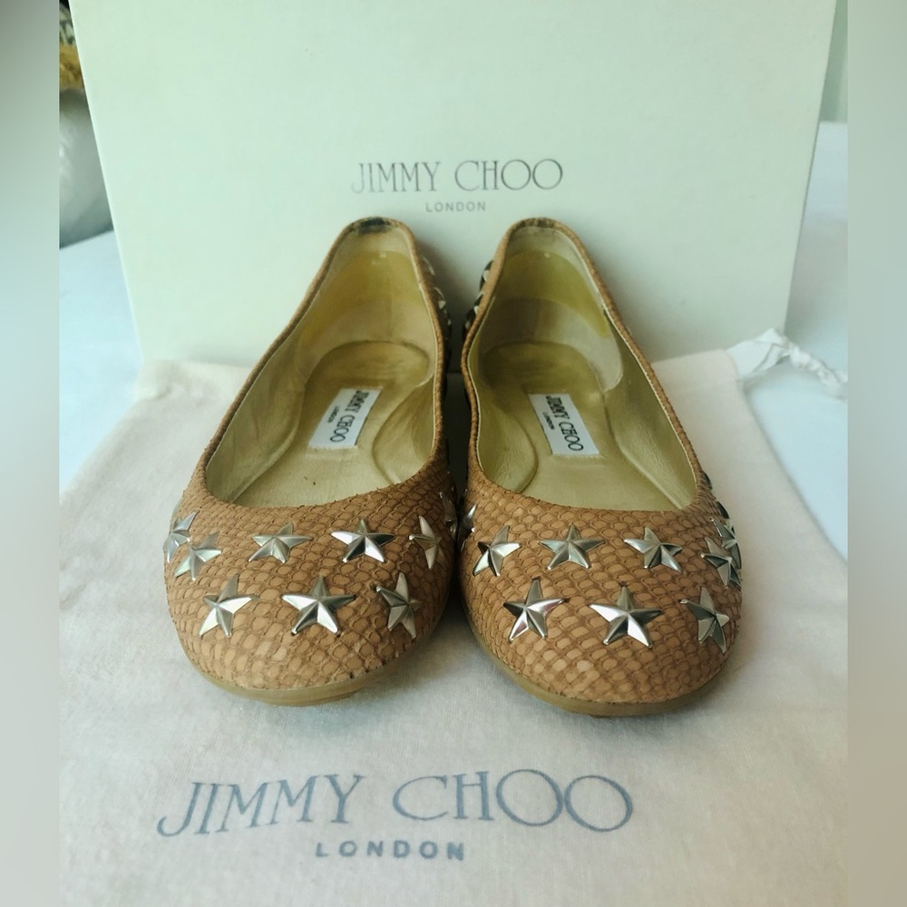 Jimmy Choo Embossed Leather Flats